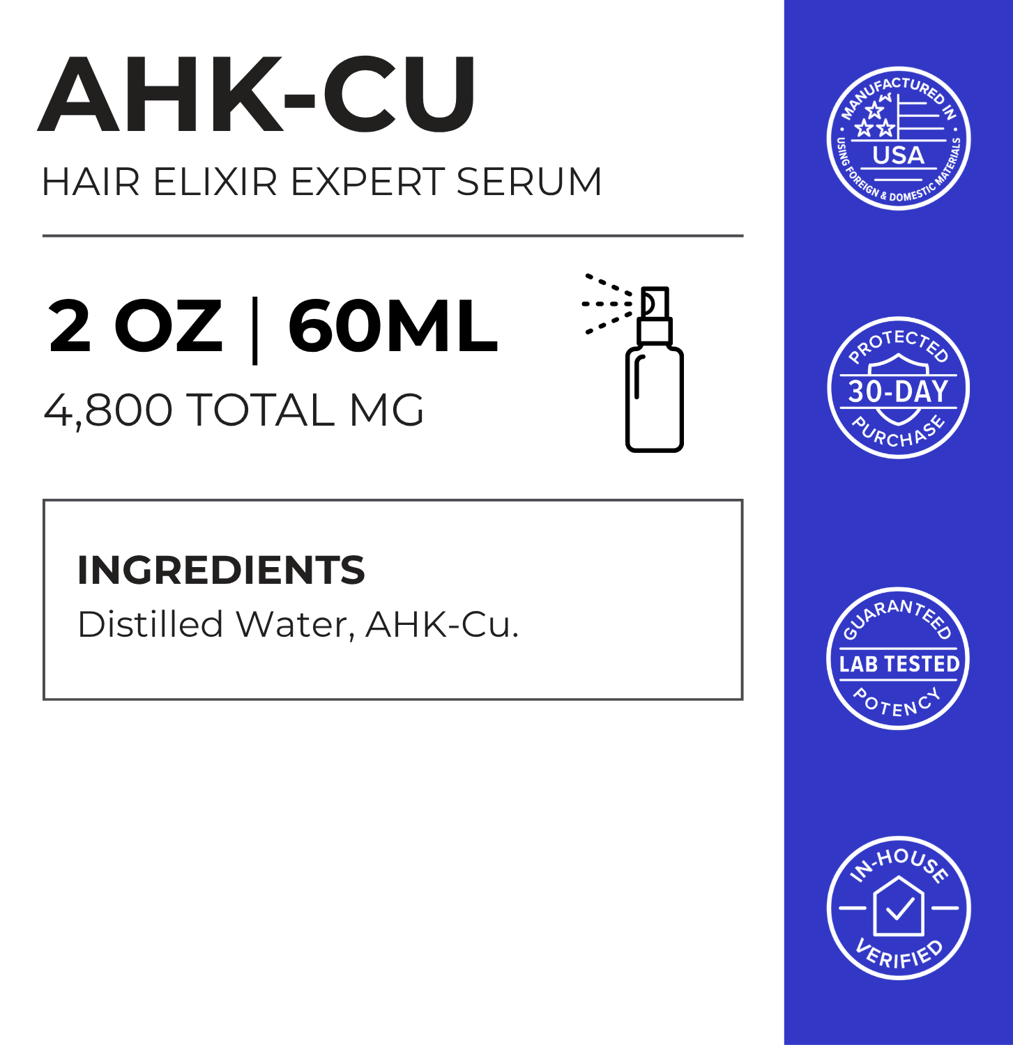 AHK-Cu Copper Peptide Hair Serum 4800mg